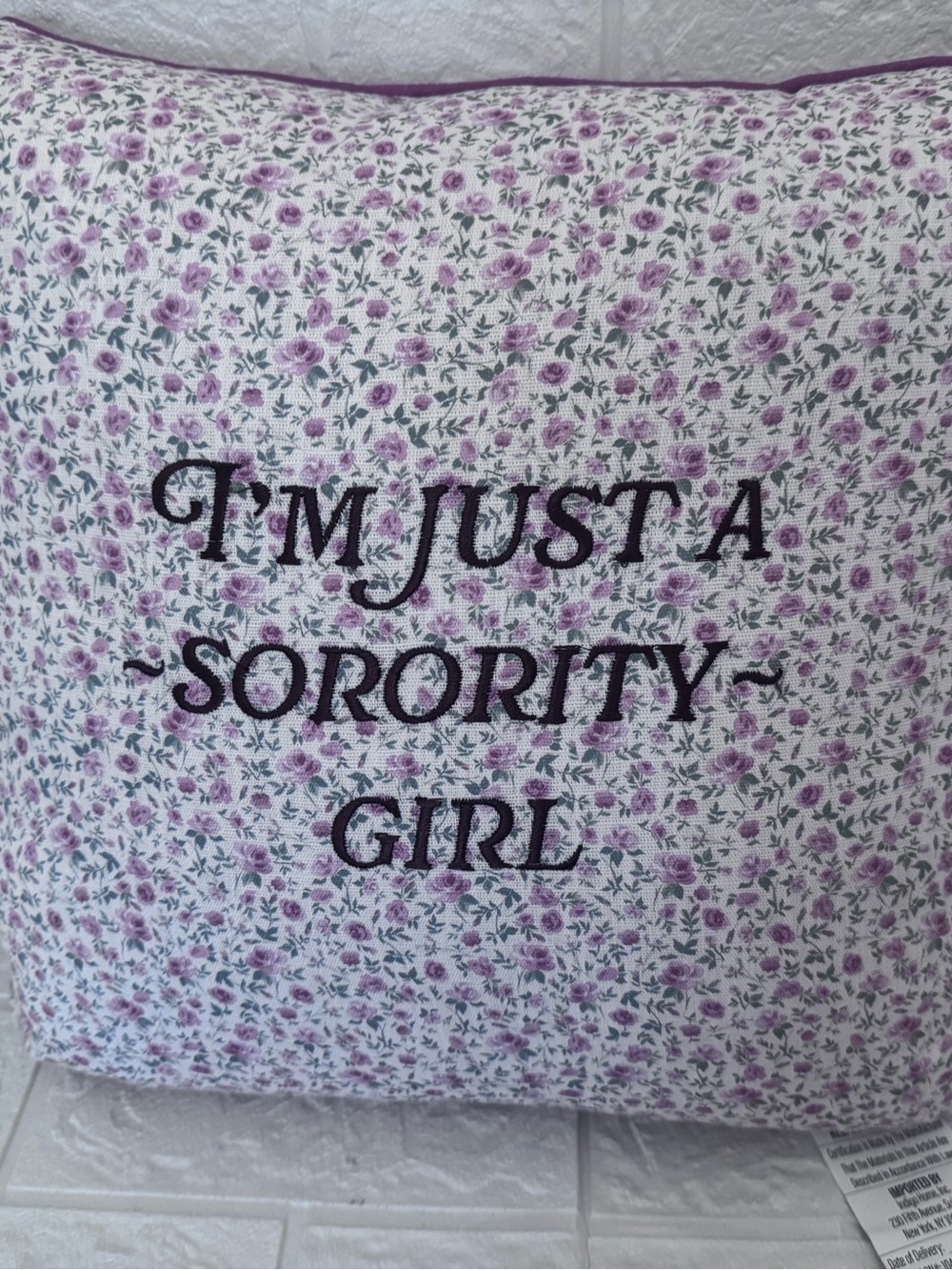 NWT- Valerie & Amelia “I’m Just A Sorority Girl” pillow